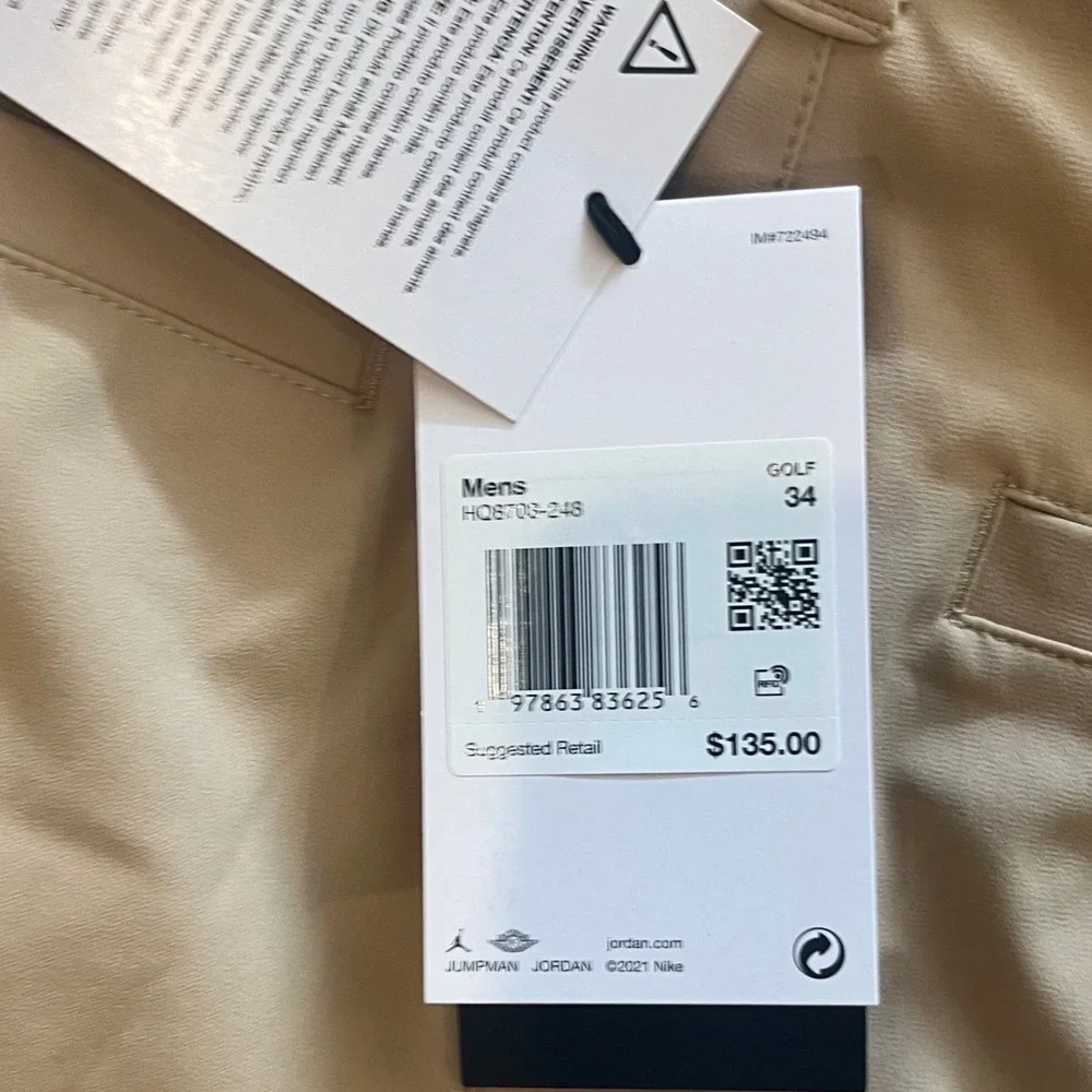 Jordan Golf Nike Repel Cargo Shorts Mens 34‎ Khaki Tan HQ8703-248 NEW
